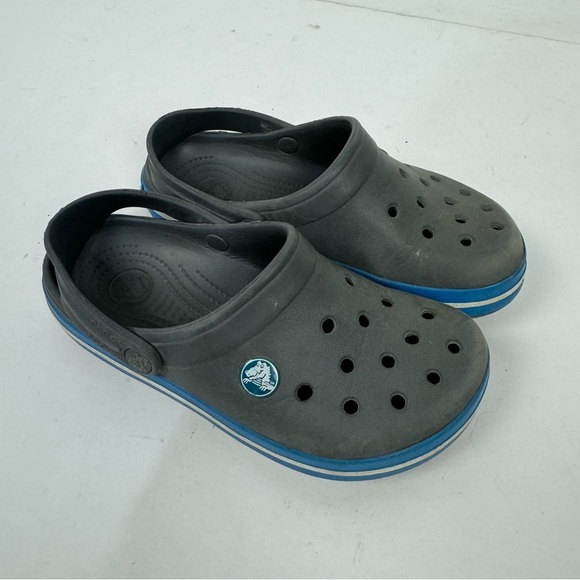 Crocs Classic Clogs Slip On Grey Gray Blue Kids Shoes - Picture 1 of 5